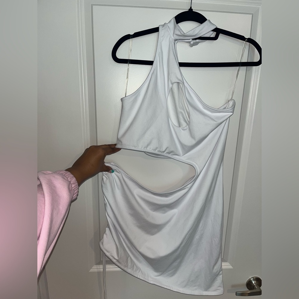 Vegas Ready Cutout Mini Dress - White